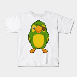 Parrot as Pirate with Eyepatch Kids T-Shirt